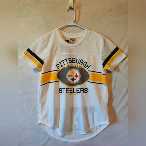 NFL Kids Pittsburgh Steelers White and Yellow Jersey NWT - Picture 1 of 4